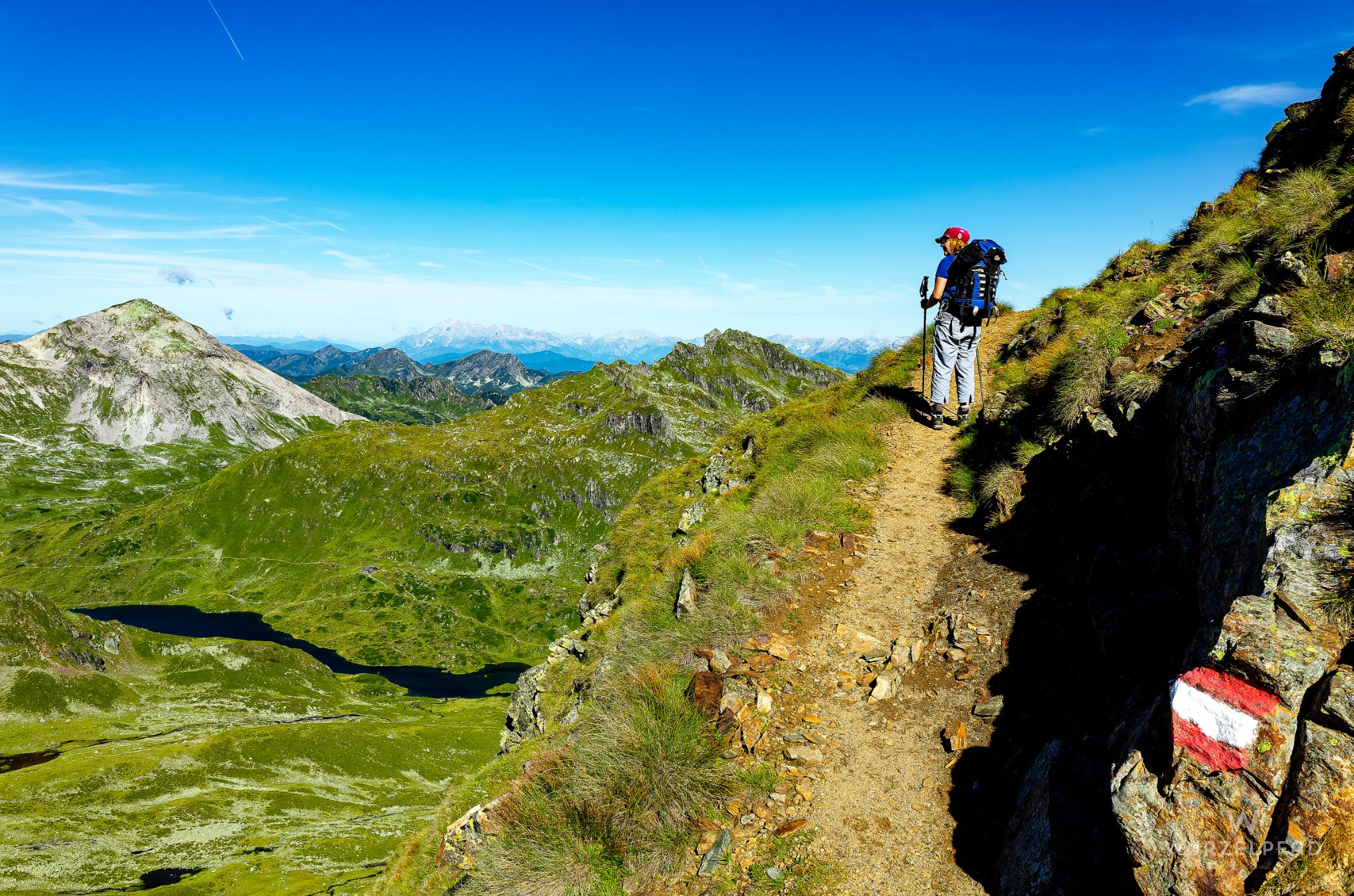 Rückblick beim Aufstieg zur Rotmandlspitze